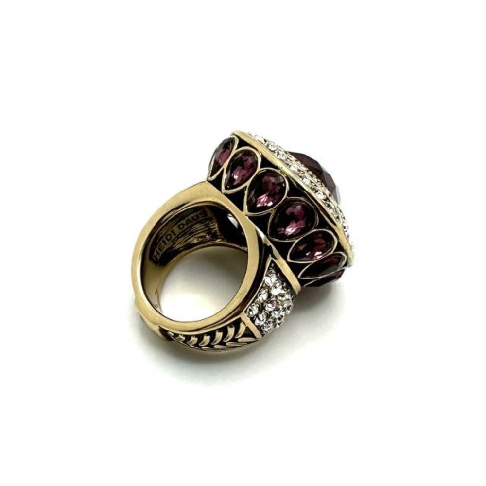 Heidi Daus "Take That" Multi-Crystal Hot Pink Cocktail Statement Ring Size 5 - Picture 3 of 5